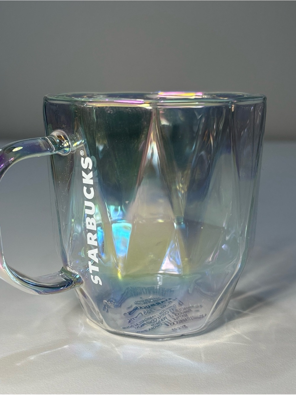 Starbucks Iridescent Prism Glass Mug - Rainbow Sheen